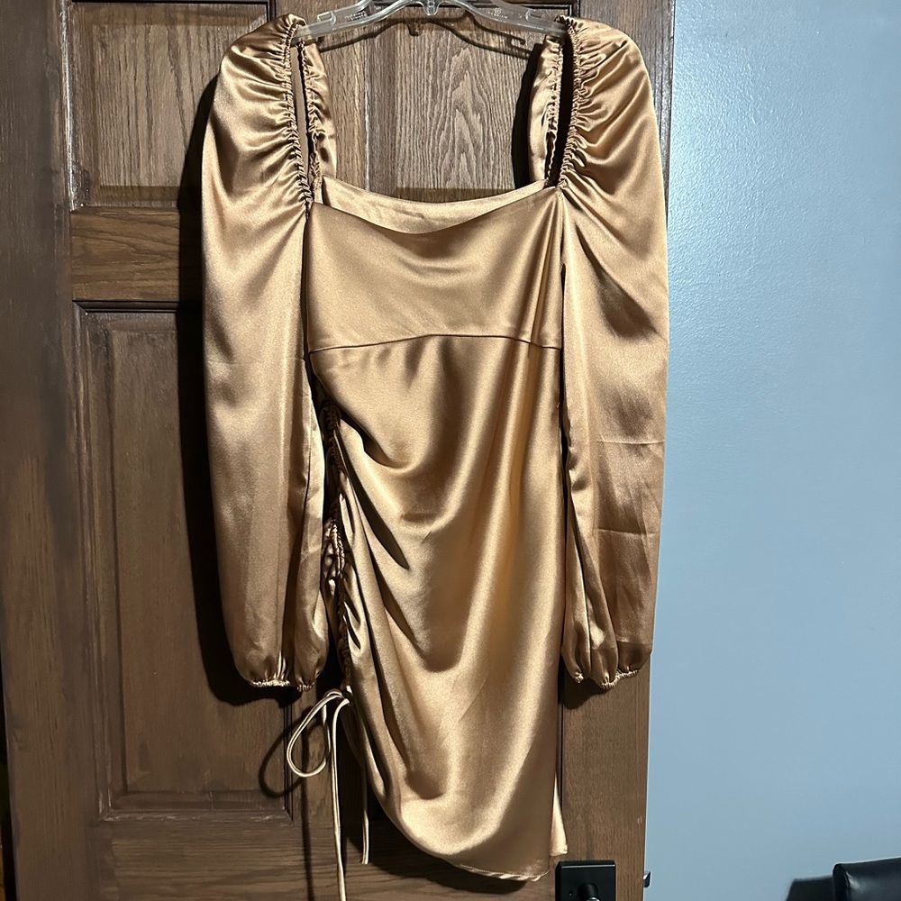 Kindred People Gold Satin Dress